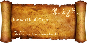 Neuwelt Áron névjegykártya